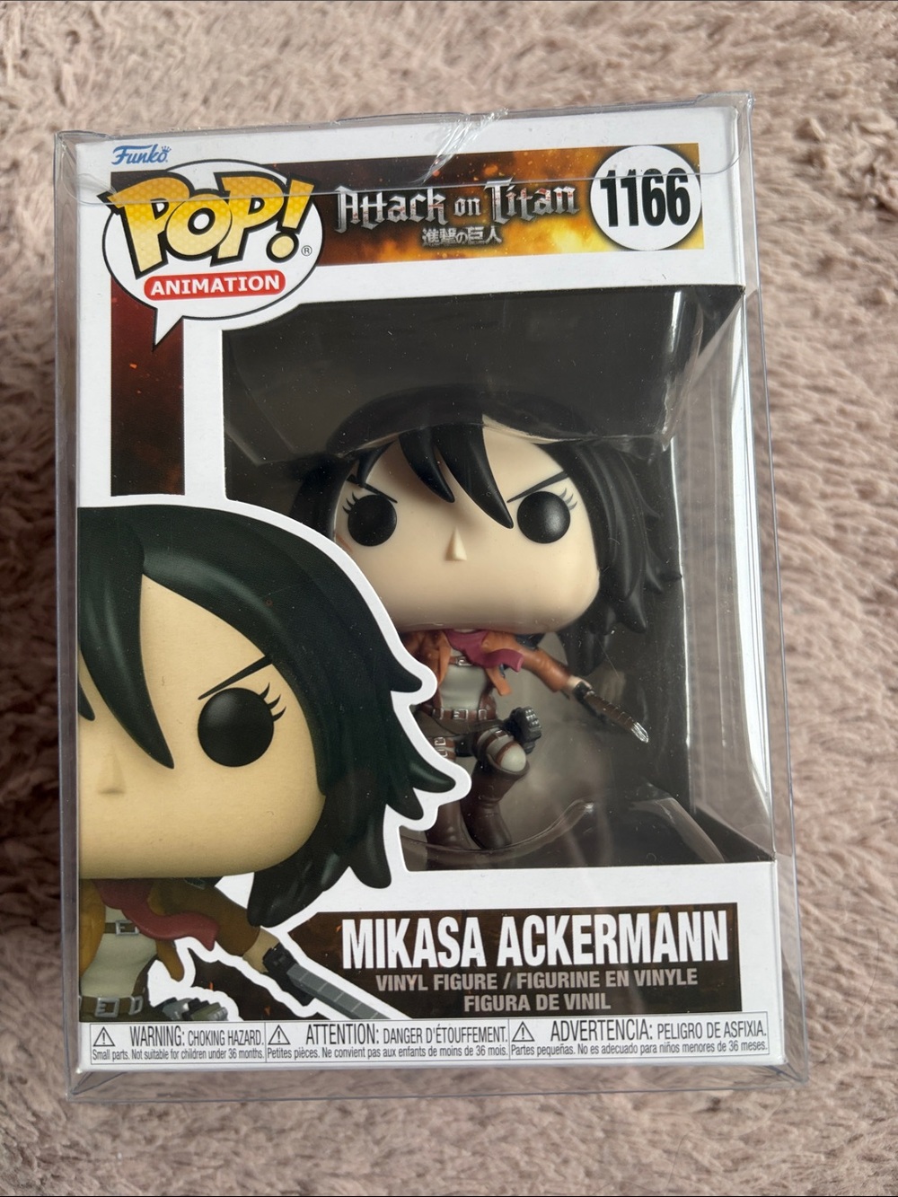 Funko Mikasa Ackermann Pop! Vinyl Figure - Black, Brown, Red